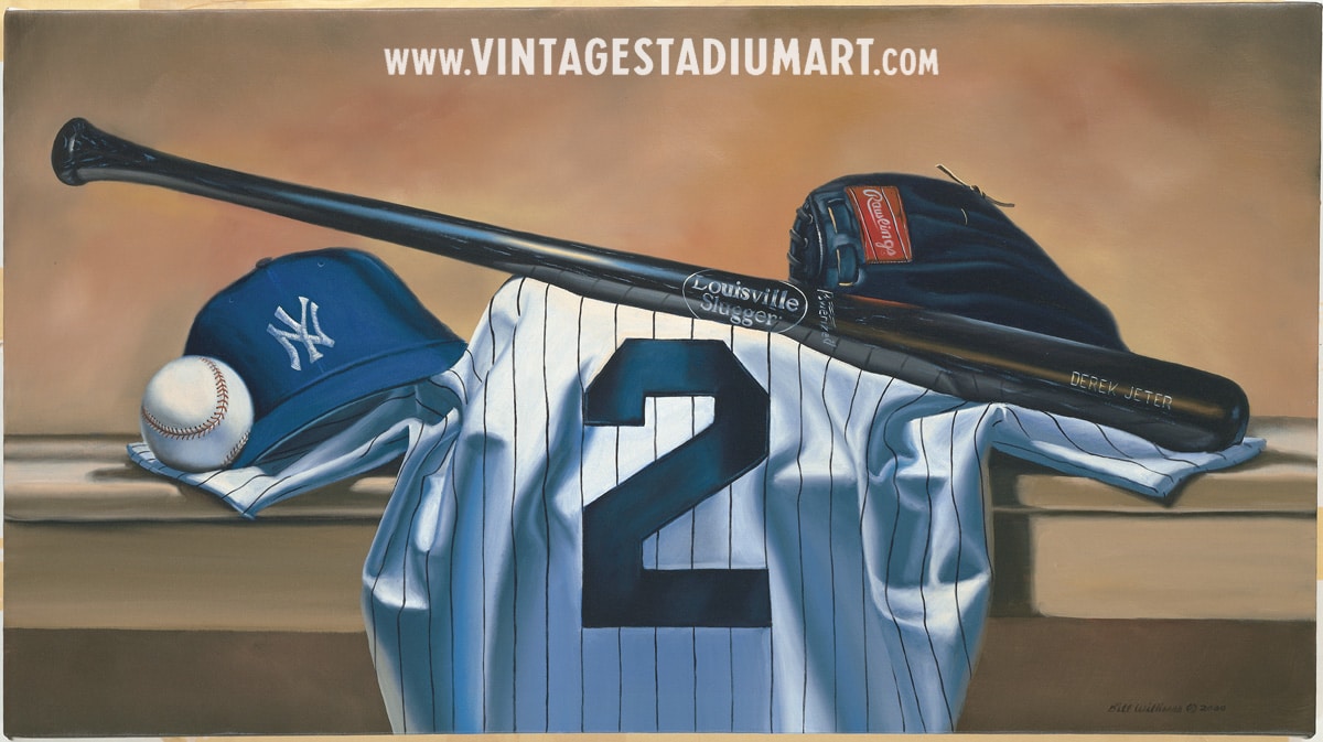 Yankees Two Treasure Vintage Baseball Stadium Art