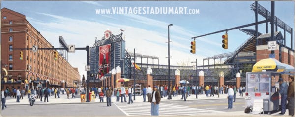 outside of camden yards Vintage Baseball Stadium Art