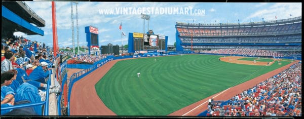 left field corner Vintage Baseball Stadium Art