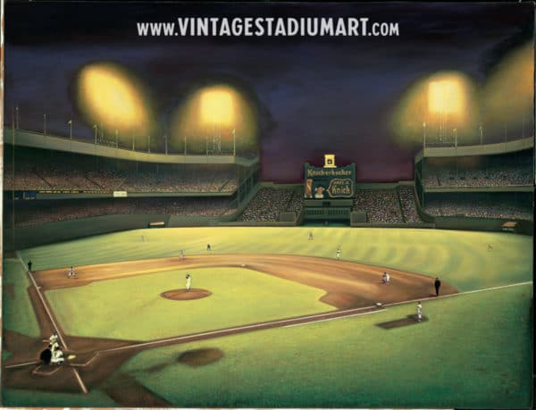 polo grounds nocturne Vintage Baseball Stadium Art