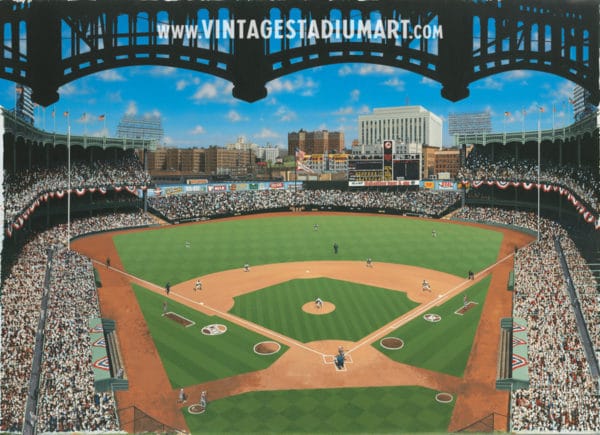 ten four sixty one baseball Vintage Baseball Stadium Art
