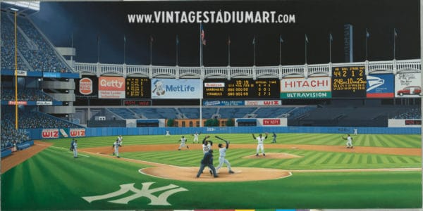 ninety six pinstripe yankee stadium Vintage Baseball Stadium Art