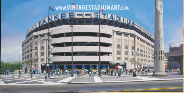 outside of yankee stadium Vintage Baseball Stadium Art