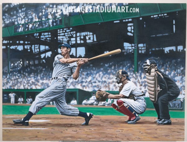 joe dimaggio Vintage Baseball Stadium Art