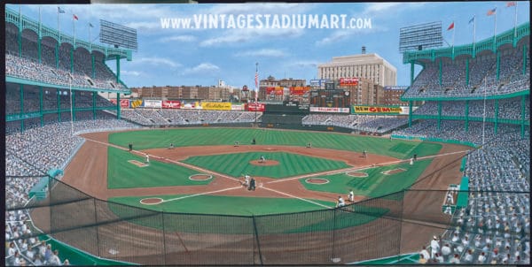 yankee stadium 1956 Vintage Baseball Stadium Art