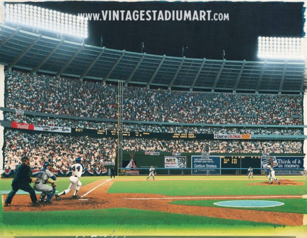 seven one five Vintage Baseball Stadium Art