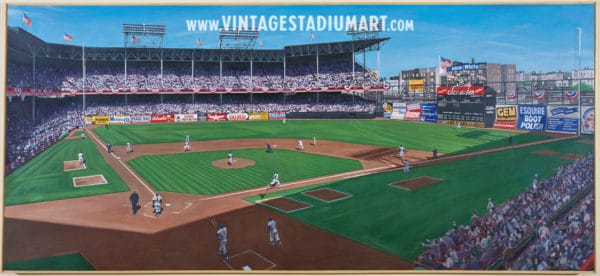 ebbets field mattinee Vintage Baseball Stadium Art