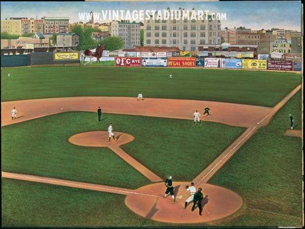 Highlanders at hilltop Vintage Baseball Stadium Art