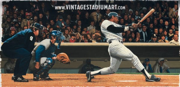 Reggies Amazing Night Vintage Baseball Stadium Art