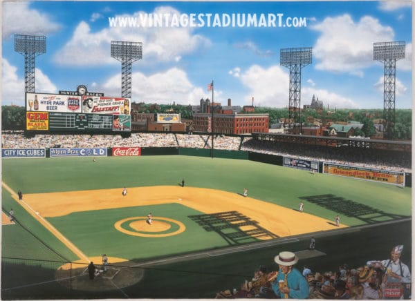 Splendid Sportsmans Park Vintage Baseball Stadium Art