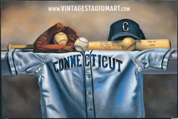 Classic UConn Jersey Vintage Baseball Stadium Art