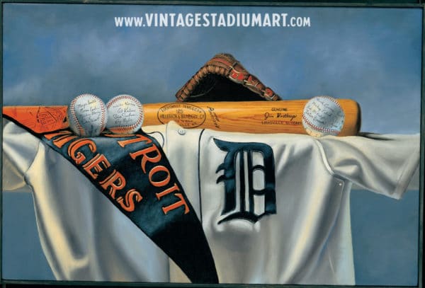 Detroit Tigers Sixty Eight Vintage Baseball Stadium Art