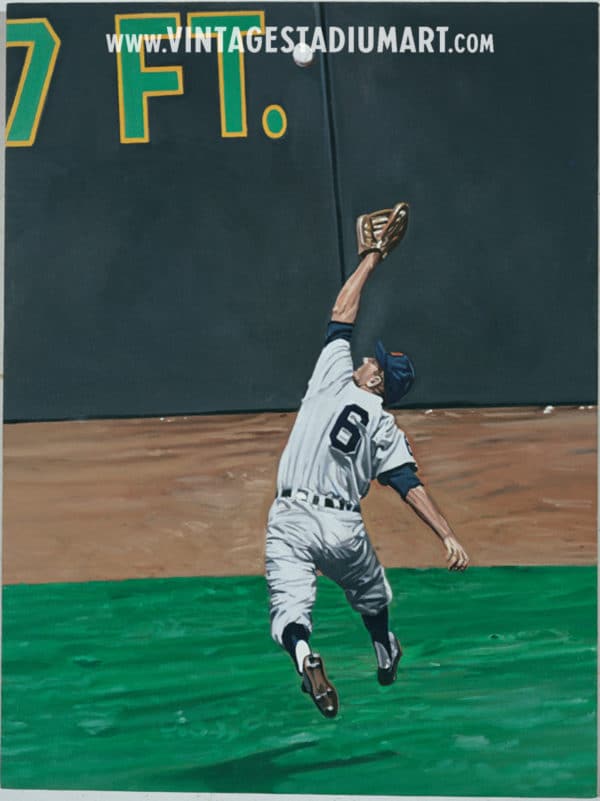 Kaline Catching Up Vintage Baseball Stadium Art