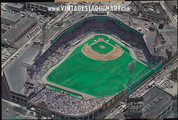 Above Fenway Park Vintage Baseball Stadium Art