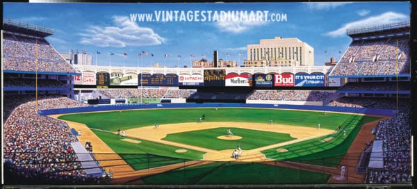 Yankee Stadium Matinee Vintage Baseball Stadium Art