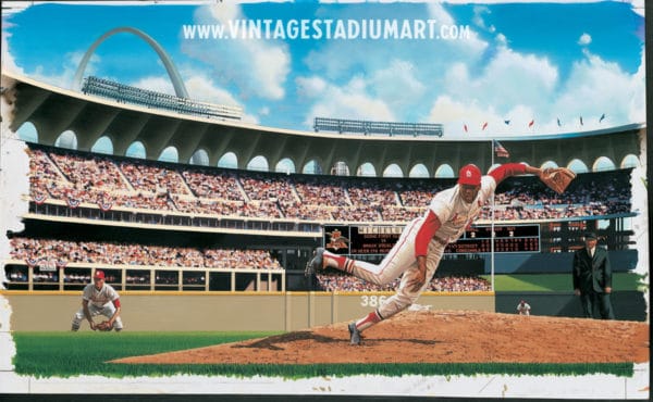 Gibsons Busch Classic Vintage Baseball Stadium Art