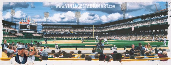 Comiskey Park Continum Vintage Baseball Stadium Art