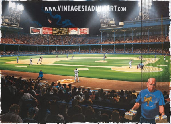 Tiger Stadium Nocturne Vintage Baseball Stadium Art