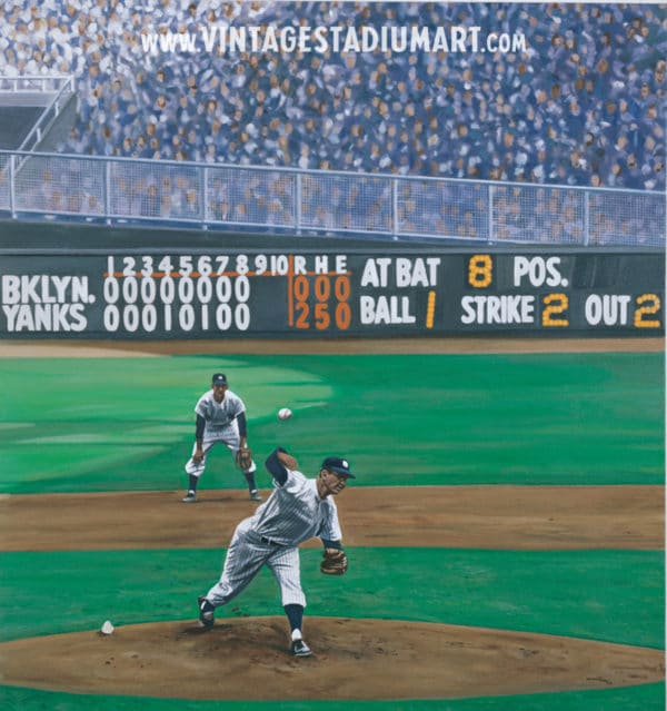 Larson Perfect Pitch Vintage Baseball Stadium Art
