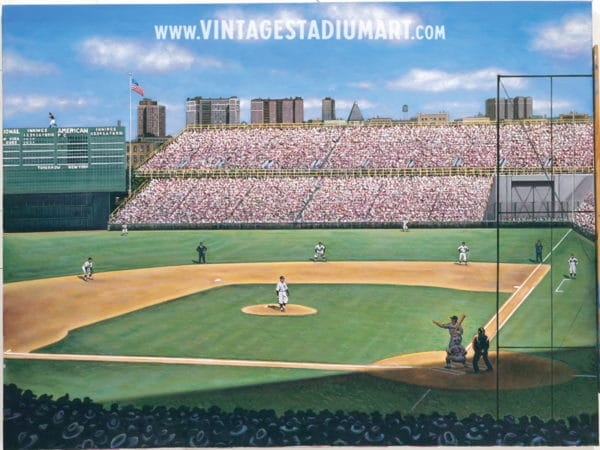 Babe Ruth Called Shot Vintage Baseball Stadium Art