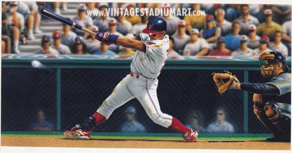 Thome Going Long Vintage Baseball Stadium Art