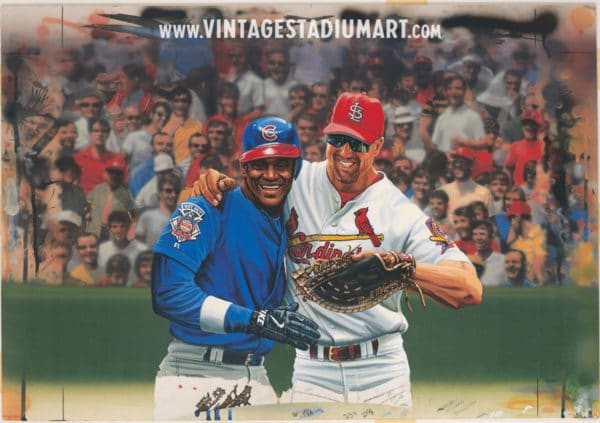 Sammy Sosa and Mark McGuire Vintage Baseball Stadium Art