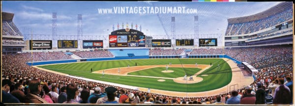New Comiskey Park Vintage Baseball Stadium Art