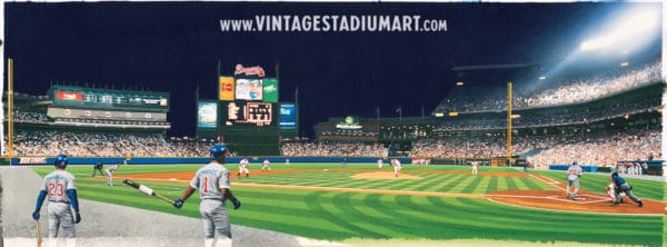 Brave New World Vintage Baseball Stadium Art