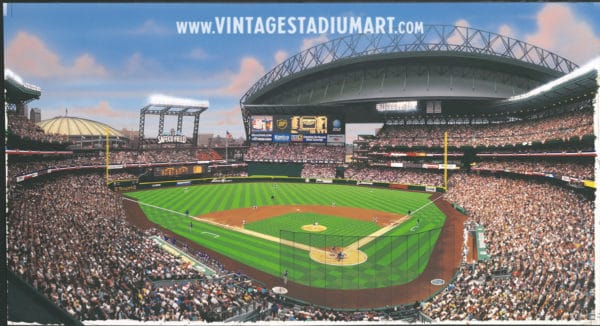 Rebirth in Seattle Vintage Baseball Stadium Art