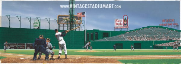 Splendid Fenway Finale Vintage Baseball Stadium Art