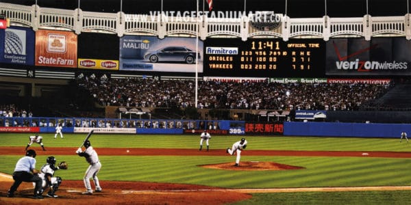 Yankee Stadium Finale Vintage Baseball Stadium Art